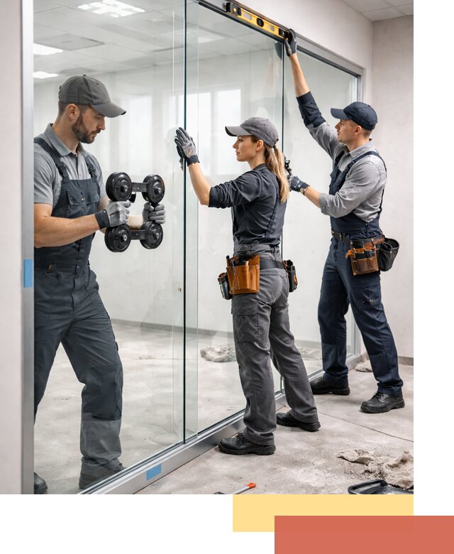 Профессиональный монтаж стеклянных перегородок в Мончегорске