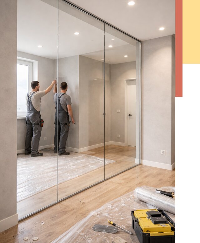 Безрамные стеклянные перегородки в Мончегорске — монтаж от 9595 руб. | ОТДЕЛОЧНИК-Мнч