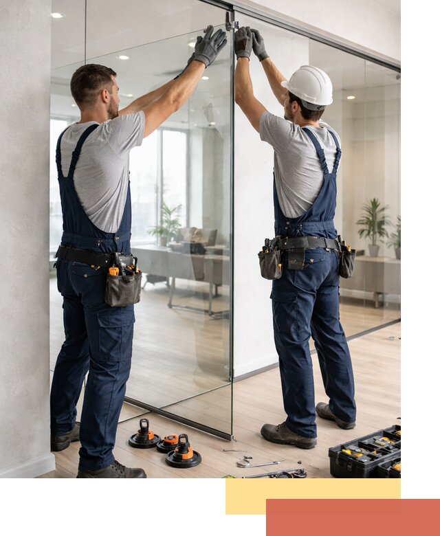 Безрамные стеклянные перегородки под ключ в Мончегорске