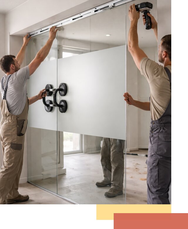 Матовые стеклянные перегородки под ключ в Мончегорске