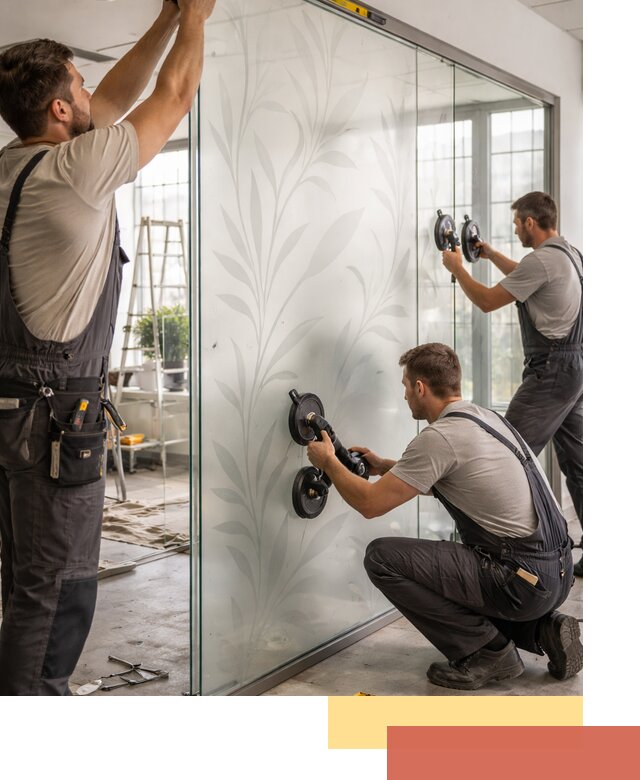 Стеклянные перегородки с рисунком на заказ в Мончегорске