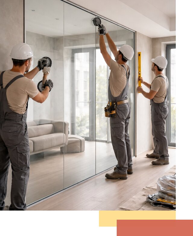 Перегородки из закаленного стекла в Мончегорске для офисов и квартир