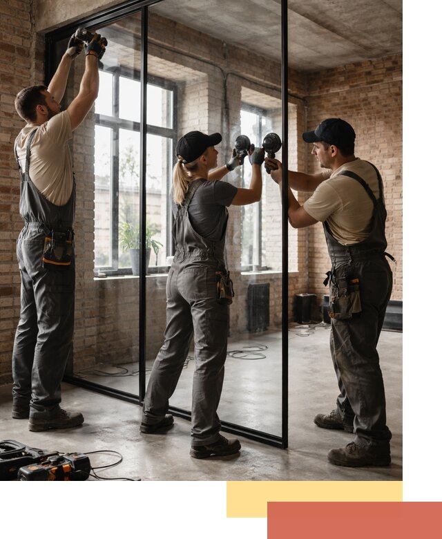 Стеклянные перегородки лофт — изготовление и монтаж в Мончегорске