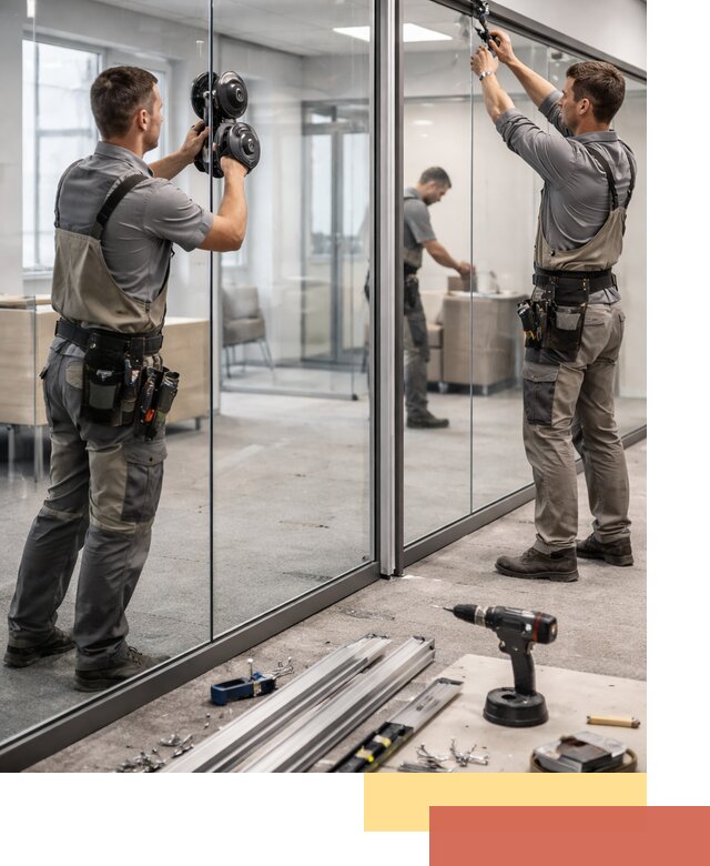 Стеклянные офисные перегородки под ключ в Мончегорске