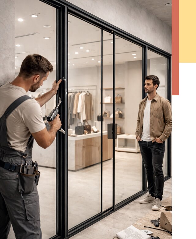 Стеклянные перегородки для магазинов в Мончегорске от 8282 руб. под ключ | ОТДЕЛОЧНИК-Мнч