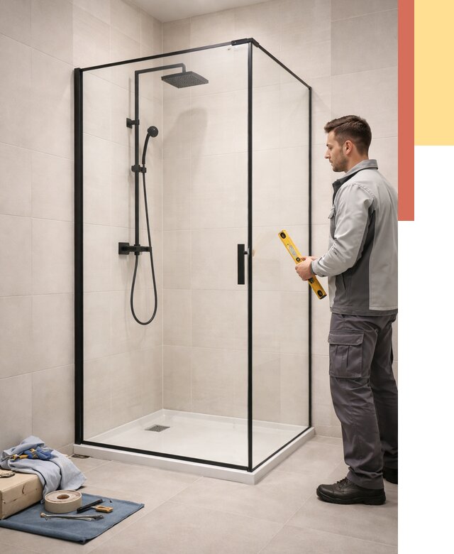 Стеклянные перегородки для душа в Мончегорске от 12625 руб. | Монтаж под ключ — ОТДЕЛОЧНИК-Мнч