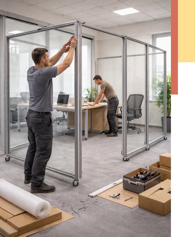 Мобильные офисные перегородки в Мончегорске от 12625 руб. — установка под ключ | ОТДЕЛОЧНИК-Мнч