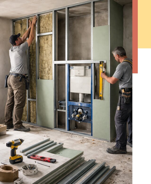 Установка сантехнических перегородок в Мончегорске от 8585 руб. | ОТДЕЛОЧНИК-Мнч