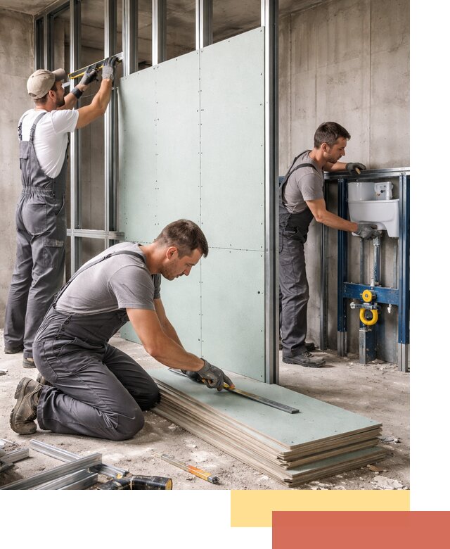 Монтаж и ремонт сантехнических перегородок в Мончегорске