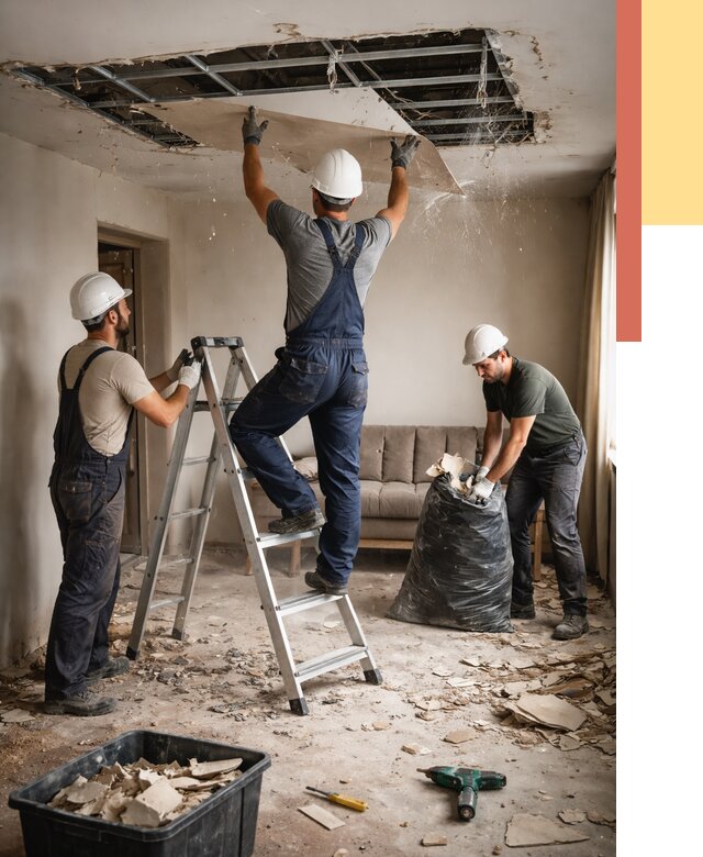 Демонтаж гипсокартонного потолка в Мончегорске от 424 руб. за м2 — ОТДЕЛОЧНИК-Мнч