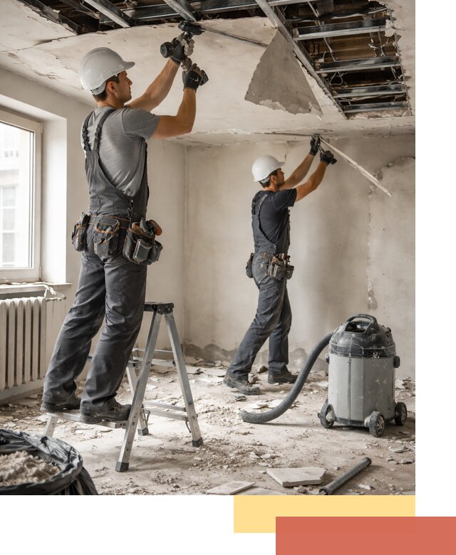 Демонтаж гипсокартонного потолка в Мончегорске быстро и аккуратно