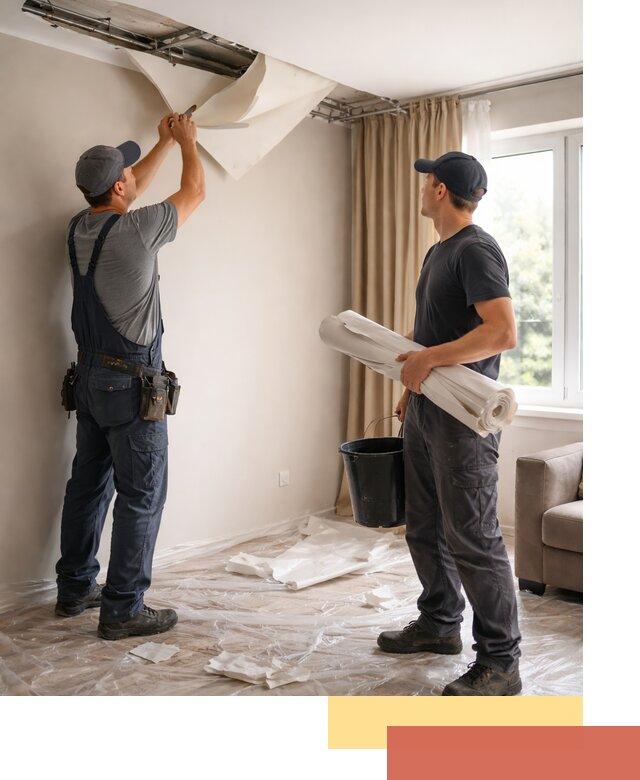 Демонтаж натяжного потолка в Мончегорске быстро и аккуратно