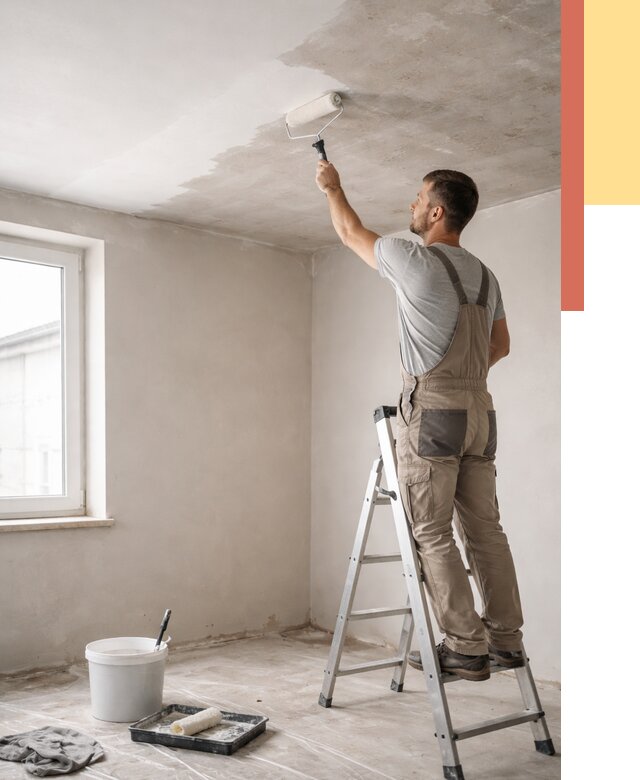 Грунтовка потолка в Мончегорске от 2525 руб. — быстро и недорого | ОТДЕЛОЧНИК-Мнч