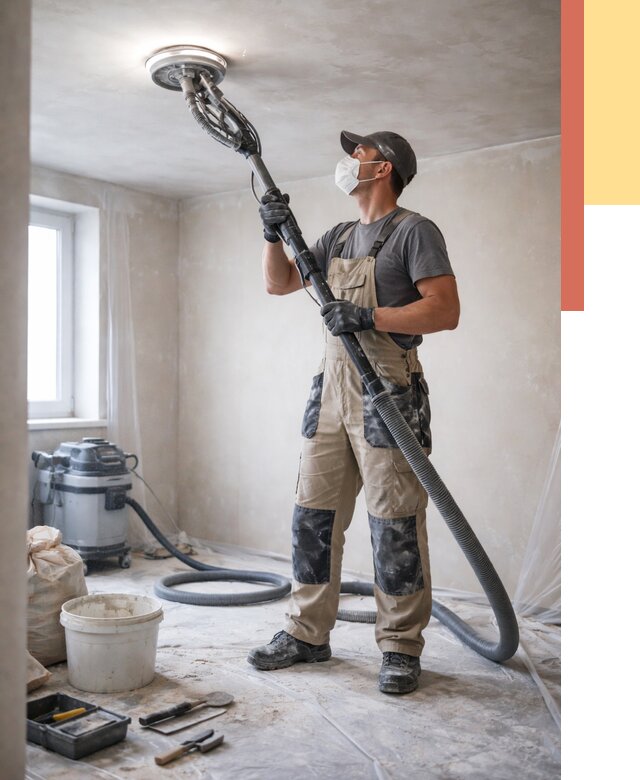 Шлифовка потолка в Мончегорске от 3535 руб. — услуги шлифования потолка | ОТДЕЛОЧНИК-Мнч