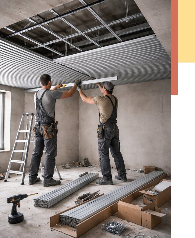 Монтаж реечного потолка в Мончегорске от 4545 руб. под ключ | ОТДЕЛОЧНИК-Мнч