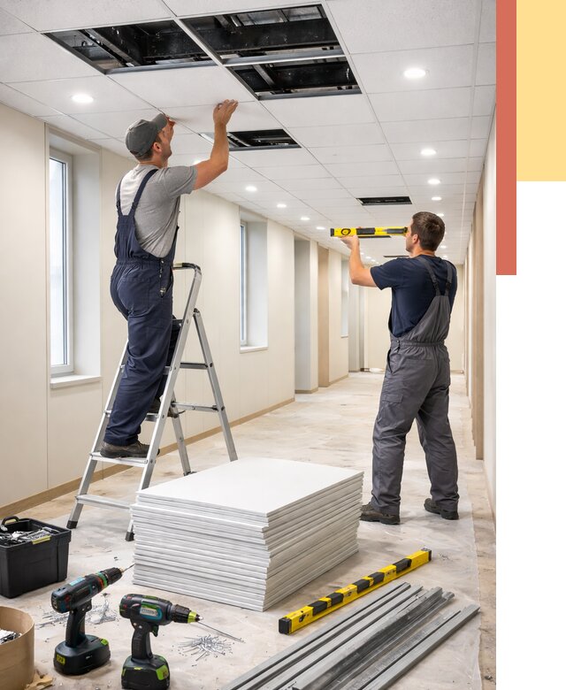 Ремонт потолка Армстронг в Мончегорске от 4545 руб. — быстро и недорого | ОТДЕЛОЧНИК-Мнч