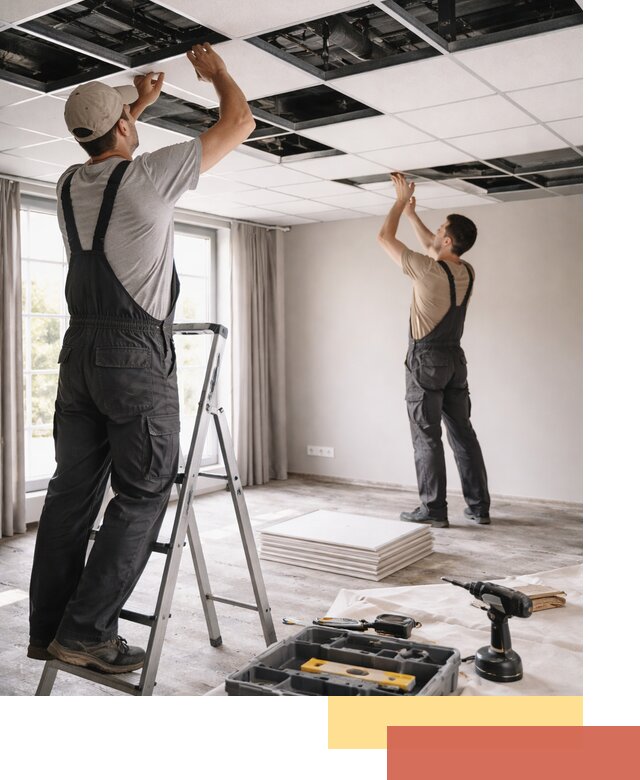 Замена плит подвесного потолка в Мончегорске быстро и качественно