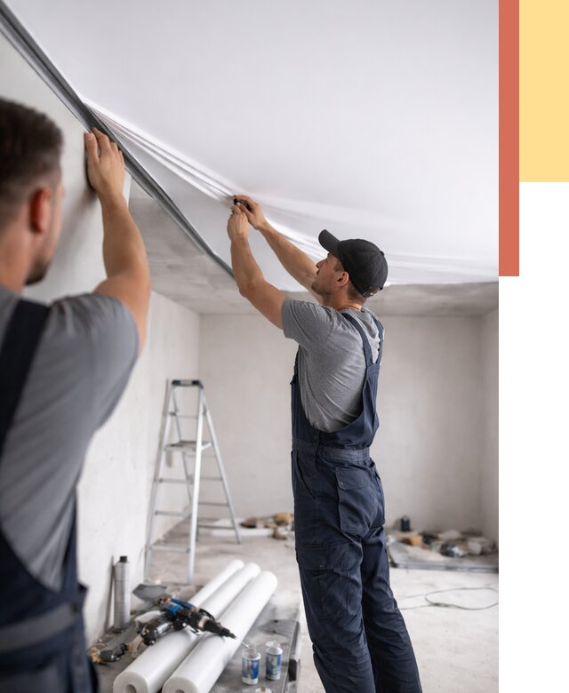 Монтаж матового натяжного потолка в Мончегорске от 4545 руб./м² — быстро и недорого | ОТДЕЛОЧНИК-Мнч