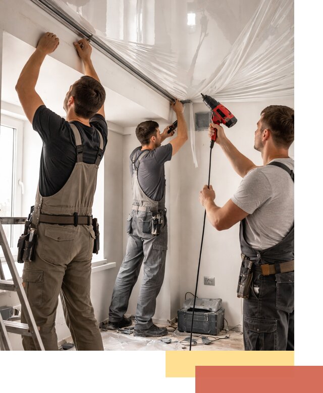 Монтаж глянцевого натяжного потолка в Мончегорске быстро и качественно