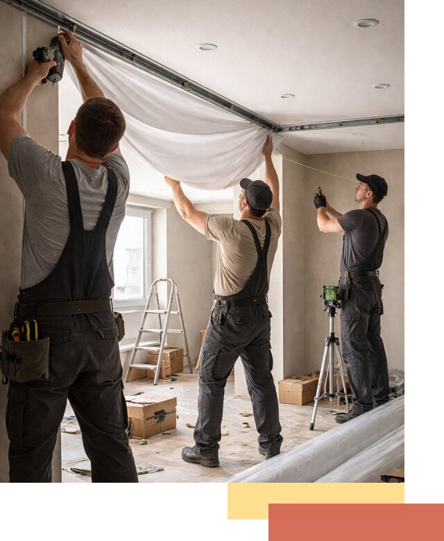 Монтаж парящего натяжного потолка под ключ в Мончегорске