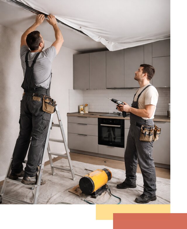 Монтаж натяжного потолка на кухне в Мончегорске