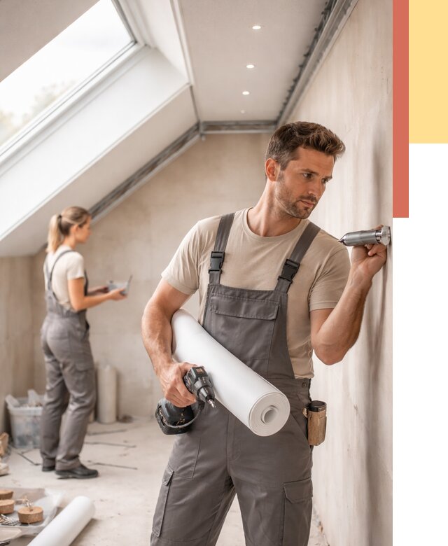 Монтаж натяжного потолка на мансарде в Мончегорске от 3535 руб. | ОТДЕЛОЧНИК-Мнч