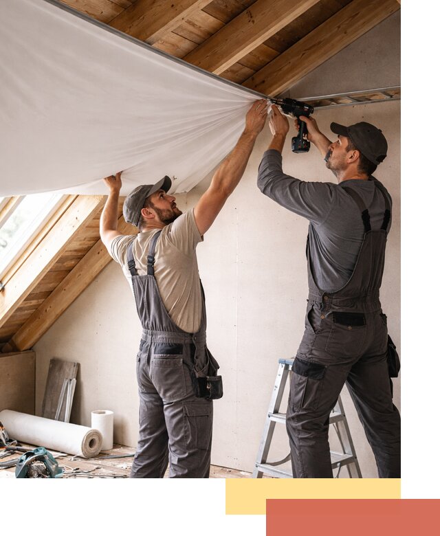 Монтаж натяжного потолка в мансарде в Мончегорске