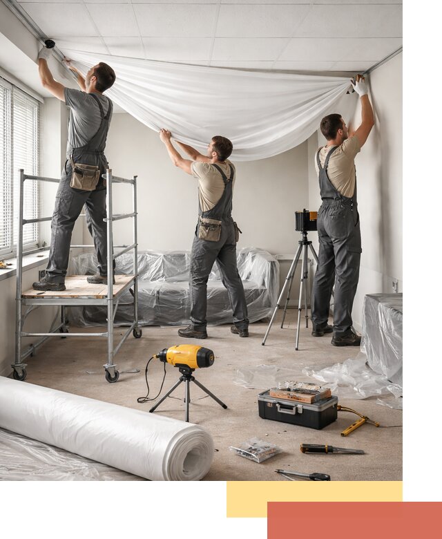 Монтаж натяжного потолка в офисе в Мончегорске