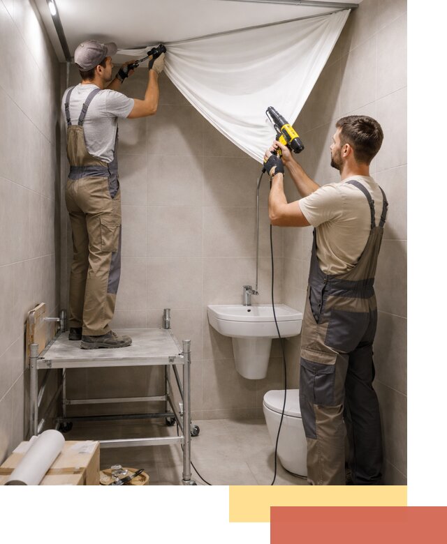 Монтаж натяжного потолка в санузле в Мончегорске