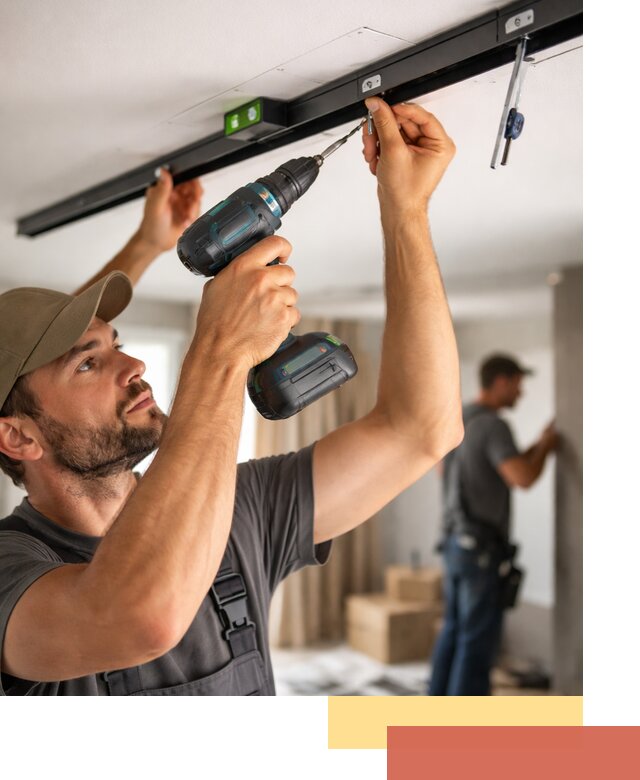 Установка трековых светильников в натяжной потолок в Мончегорске