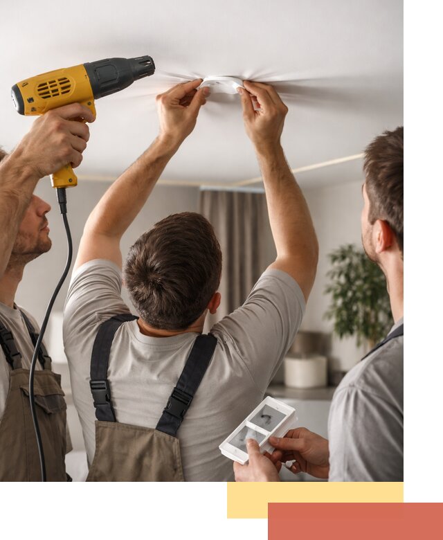 Ремонт прокола полотна натяжного потолка в Мончегорске