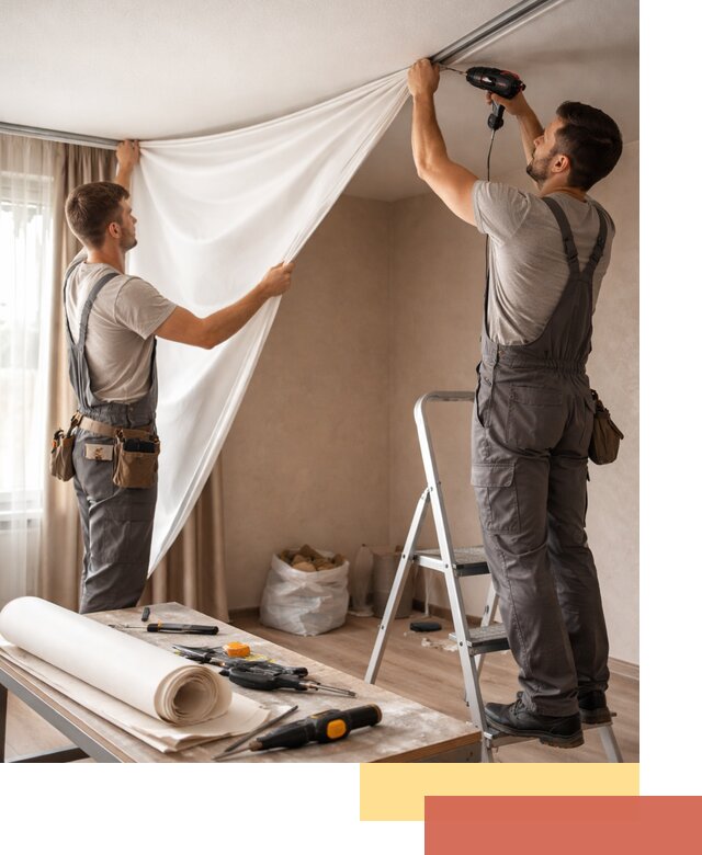 Замена полотна натяжного потолка в Мончегорске быстро и качественно