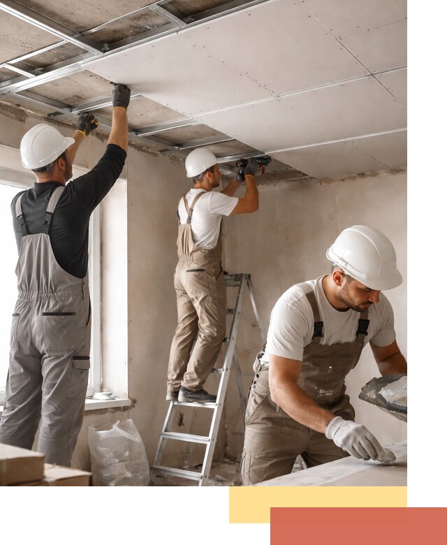 Одноуровневый потолок из гипсокартона в Мончегорске — монтаж и отделка