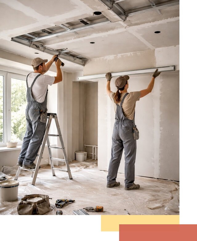 Монтаж многоуровневого потолка из гипсокартона в Мончегорске