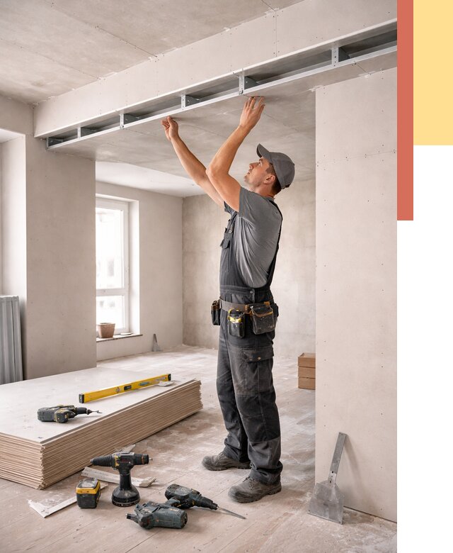 Потолок из гипсокартона с нишей в Мончегорске от 1263 руб. под ключ | ОТДЕЛОЧНИК-Мнч