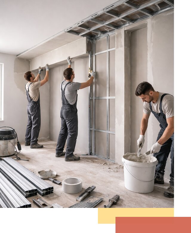 Монтаж потолка из гипсокартона с нишей в Мончегорске