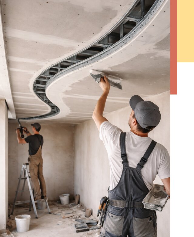 Криволинейный потолок из гипсокартона в Мончегорске от 2121 руб./м2 | ОТДЕЛОЧНИК-Мнч