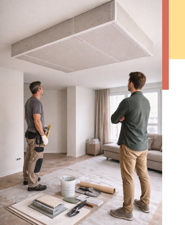 Короб на потолке из гипсокартона в Мончегорске от 2222 руб. — монтаж и услуги под ключ | ОТДЕЛОЧНИК-Мнч