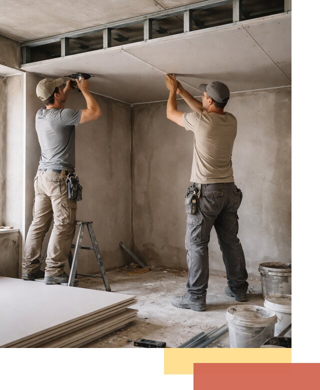 Короб из гипсокартона на потолке под ключ в Мончегорске