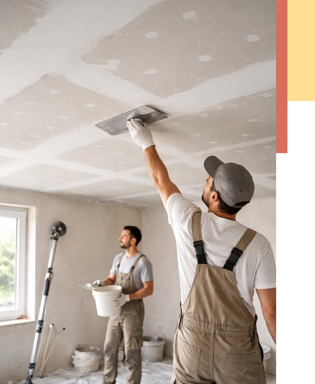 Шпаклевка потолка из гипсокартона в Мончегорске от 3232 руб./м2 — услуги под ключ | ОТДЕЛОЧНИК-Мнч