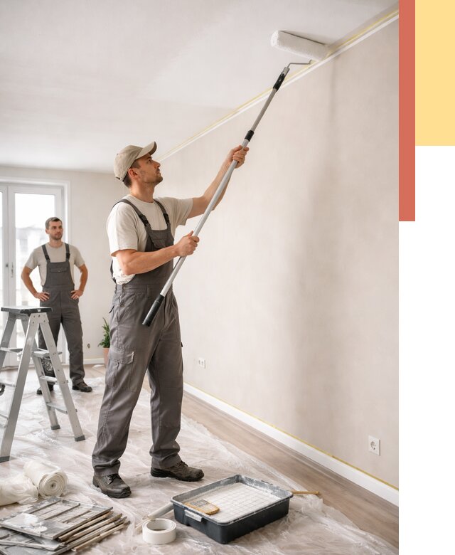 Покраска потолка из гипсокартона в Мончегорске от 4545 руб./м2 — услуги под ключ | ОТДЕЛОЧНИК-Мнч