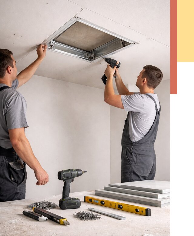 Установка люка в потолок ГКЛ в Мончегорске от 2525 руб. под ключ | ОТДЕЛОЧНИК-Мнч