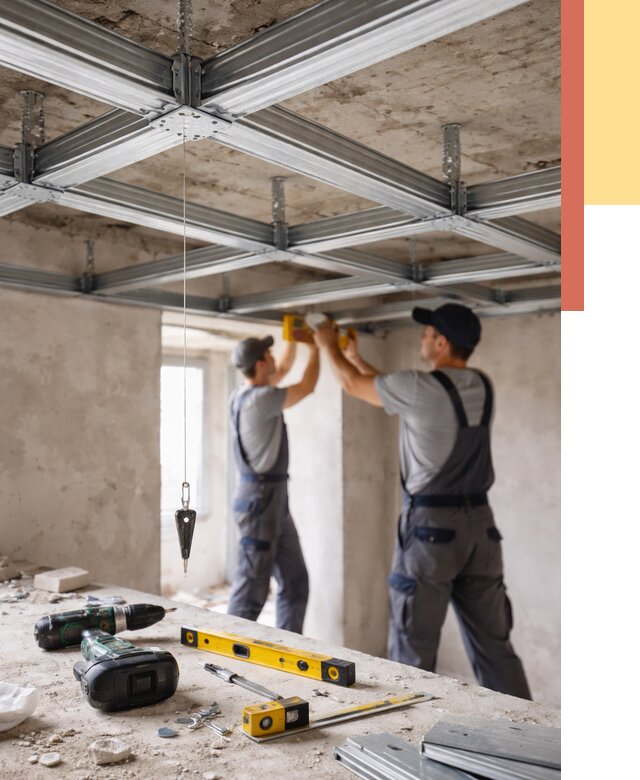 Монтаж каркаса потолка из профиля в Мончегорске от 4545 руб. — услуги ОТДЕЛОЧНИК-Мнч