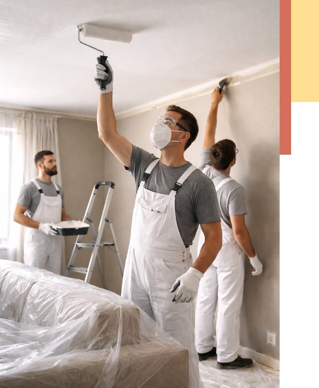 Покраска потолка водоэмельсионной краской в Мончегорске от 2222 руб/м² — услуги под ключ | ОТДЕЛОЧНИК-Мнч