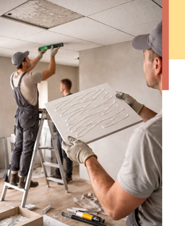 Монтаж потолочной плитки в Мончегорске от 4545 руб. — быстро и недорого | ОТДЕЛОЧНИК-Мнч