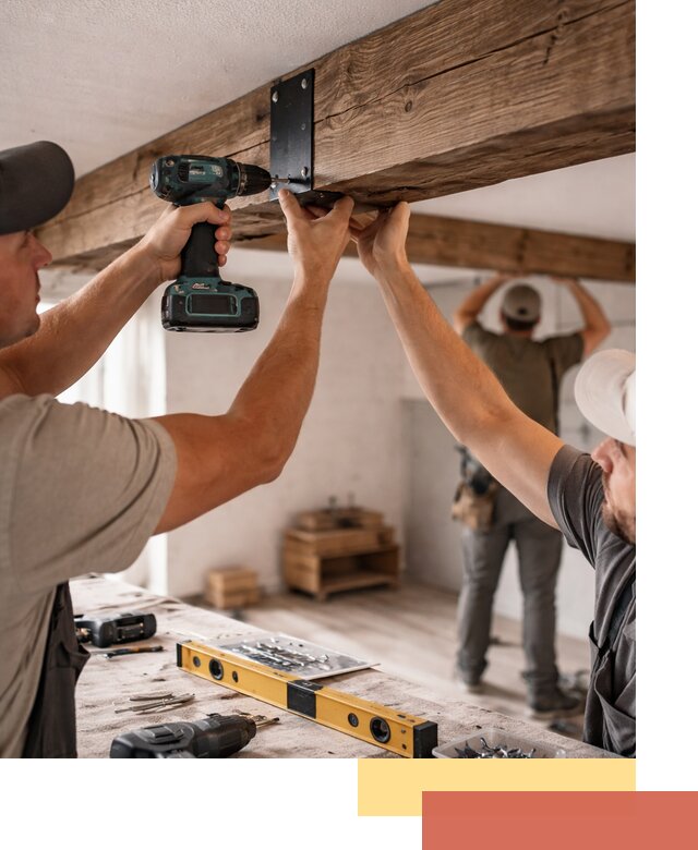 Монтаж декоративных потолочных балок в Мончегорске