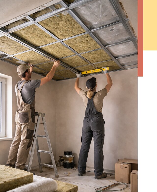 Шумоизоляция потолка в Мончегорске от 1263 руб. под ключ — услуги ОТДЕЛОЧНИК-Мнч