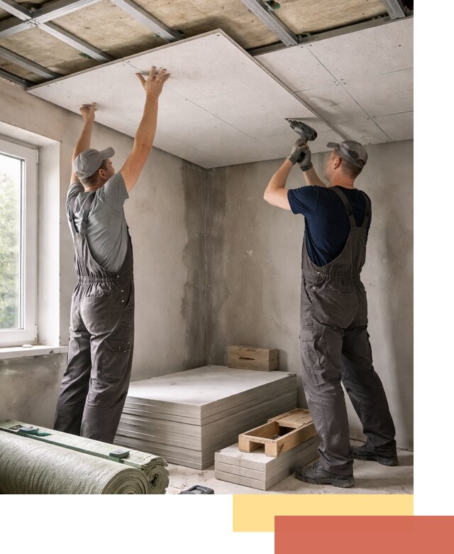 Шумоизоляция потолка панелями ЗИПС в Мончегорске